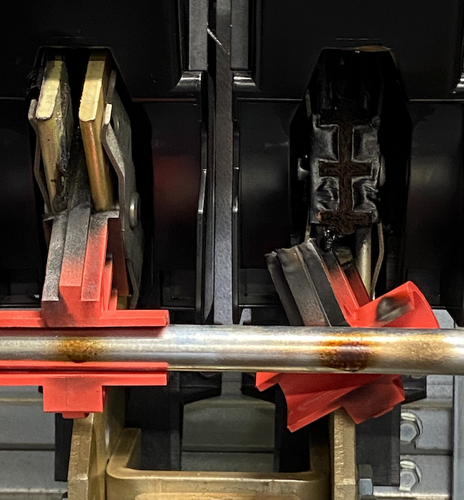 Melted AC disconnect discovered by Omnidian partner technicians at a major retail chain