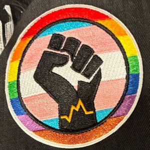 Our runner-up 2025 Pride logo that we turned into a patch