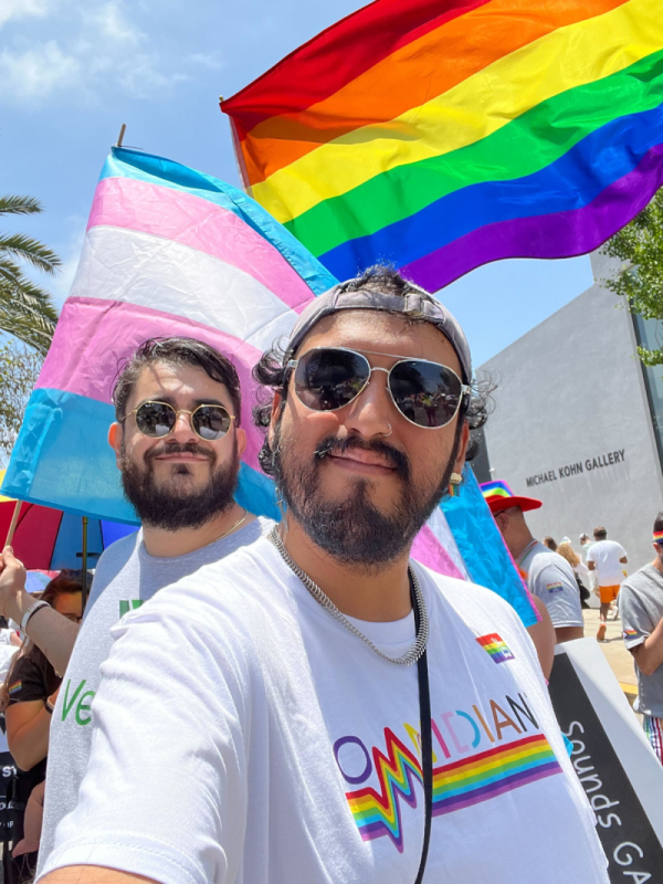 One of our employees wearing his Omnidian Pride shirt at the 2025 L.A. Pride parade